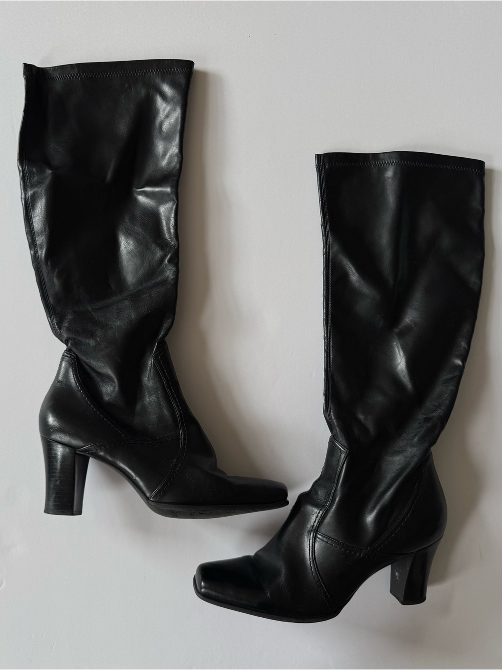 Franco Sarto Black Over-the-Knee Leather Boots